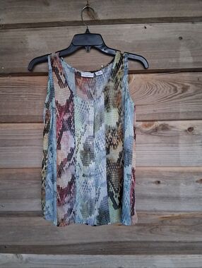 Liz Claiborne Petite Sheer Snake Print Top